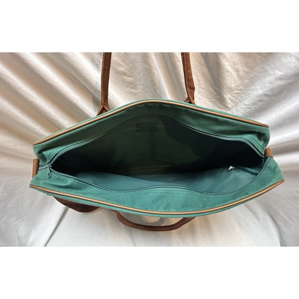 VTG Polo Ralph Lauren Green Laptop Messenger Bag Classic Old Money 90s - Picture 9 of 9